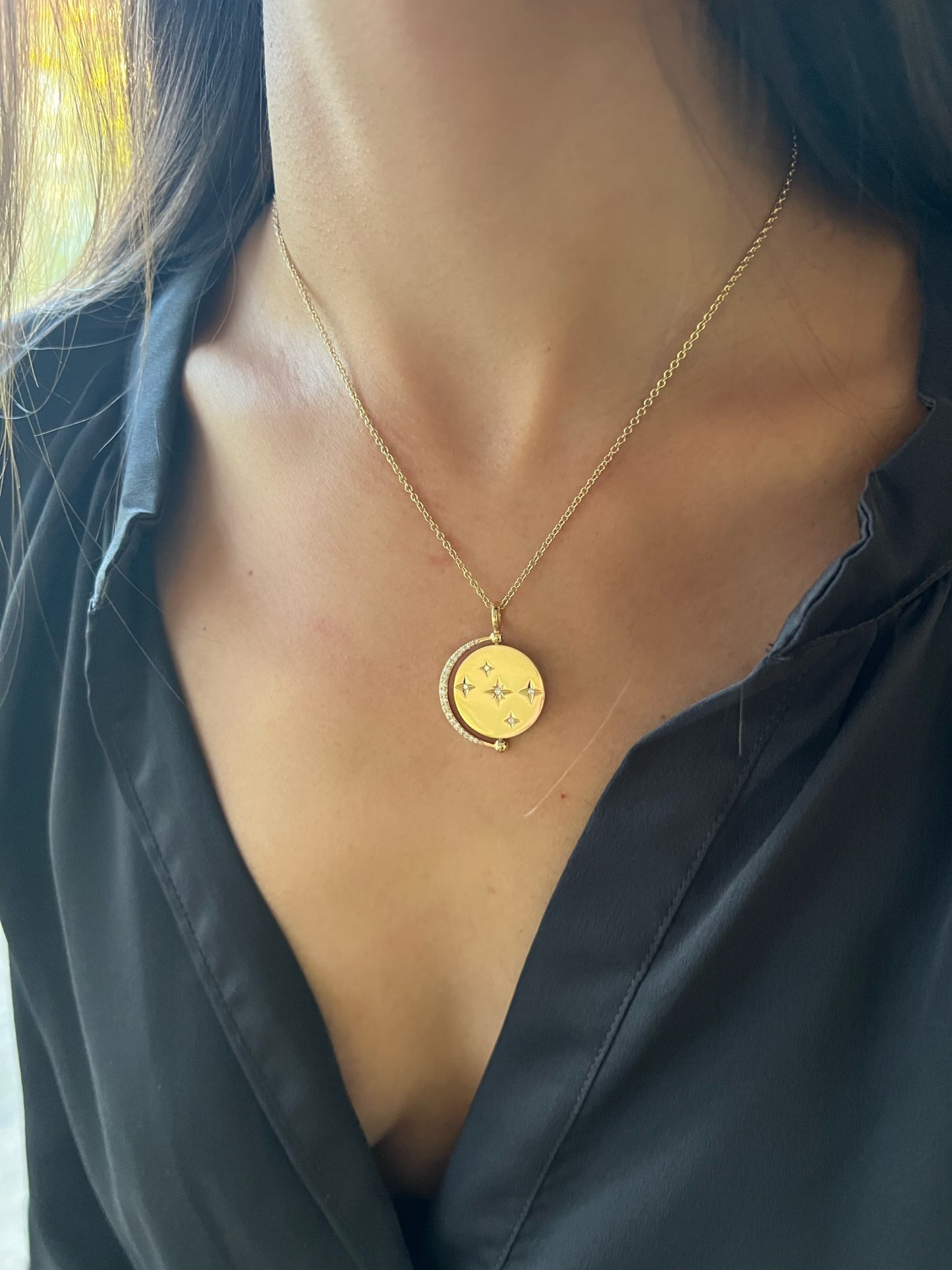 Rotating Diamond Constellation Necklace