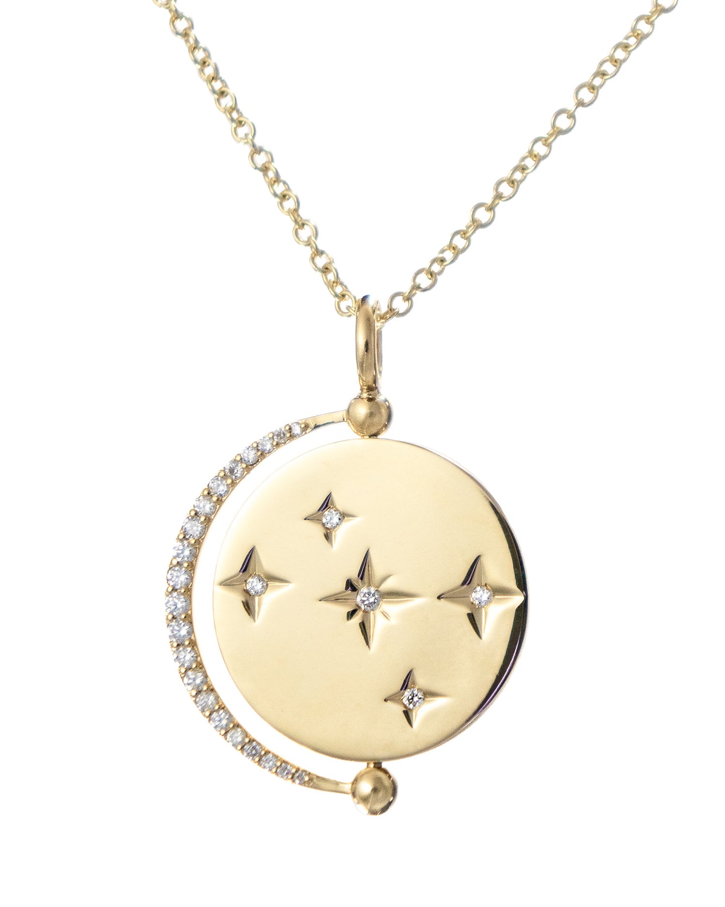 Rotating Diamond Constellation Necklace