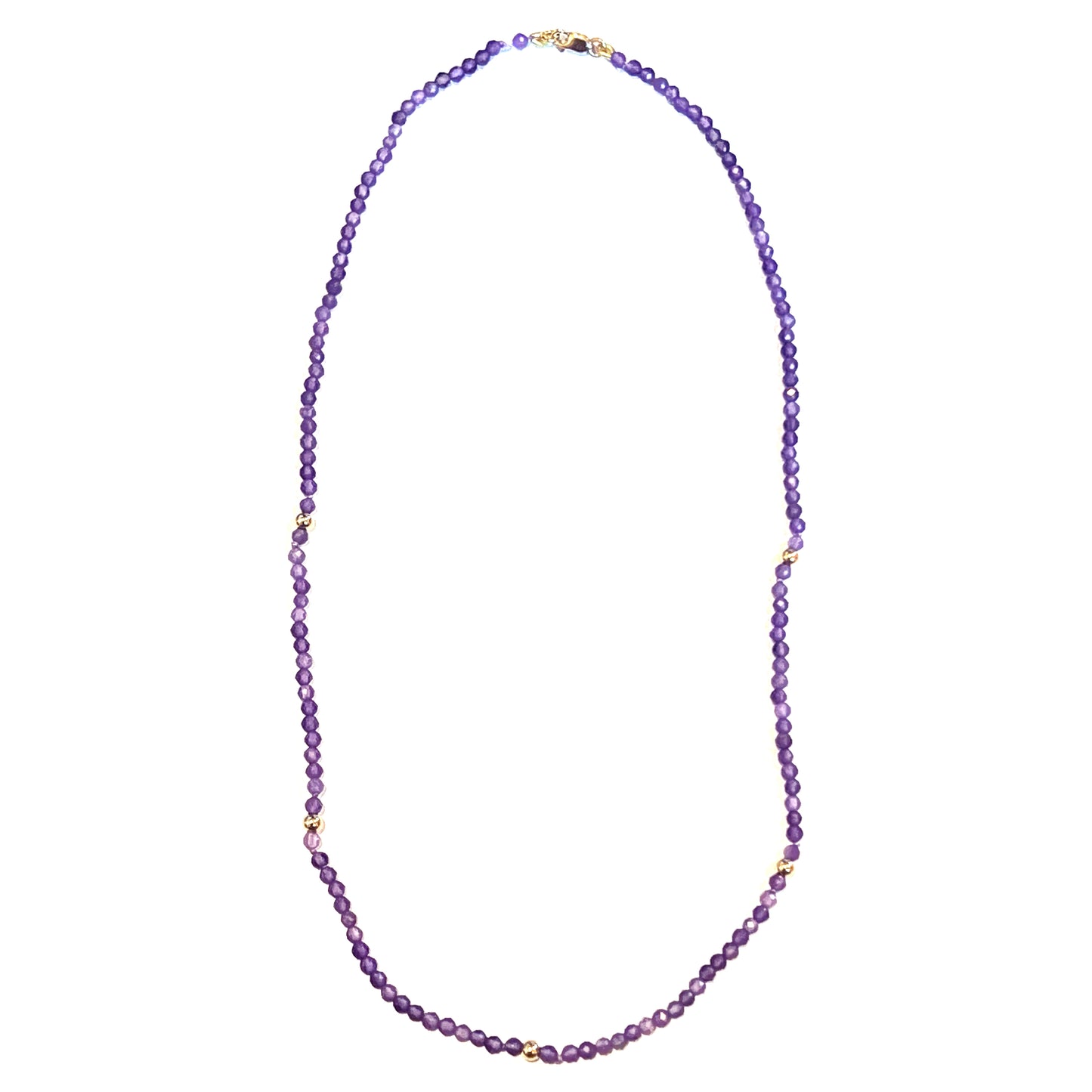 Gemstone Bead Necklace Amethyst