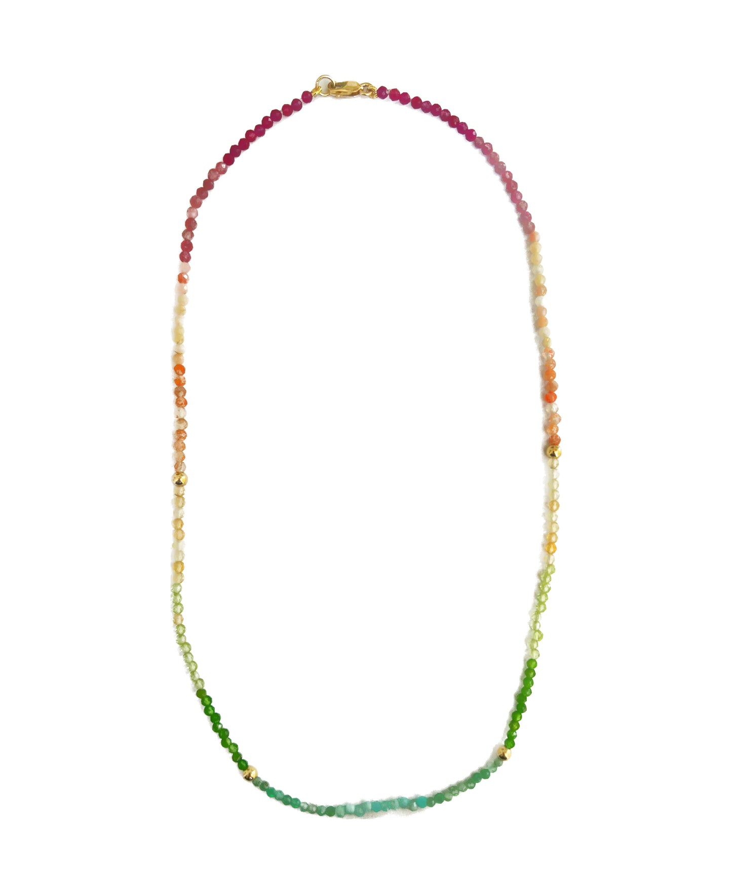 Gemstone Bead Necklace Rainbow
