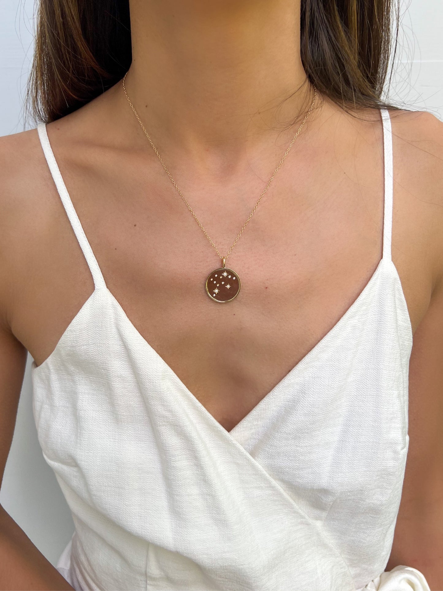 Double Sided Constellation Aquarius Necklace