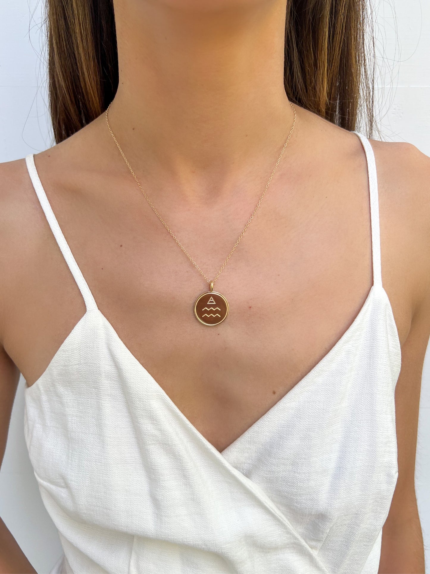 Double Sided Constellation Aquarius Necklace