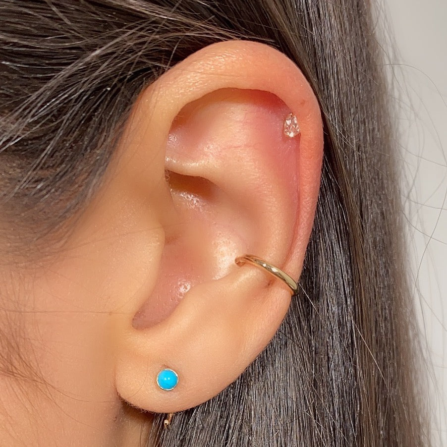 Gemstone Huggie Earring (Single)