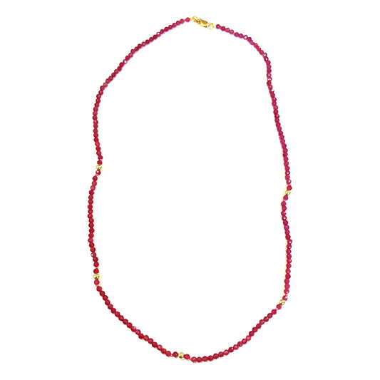 Gemstone Bead Necklace Ruby