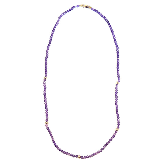 Gemstone Bead Necklace Amethyst