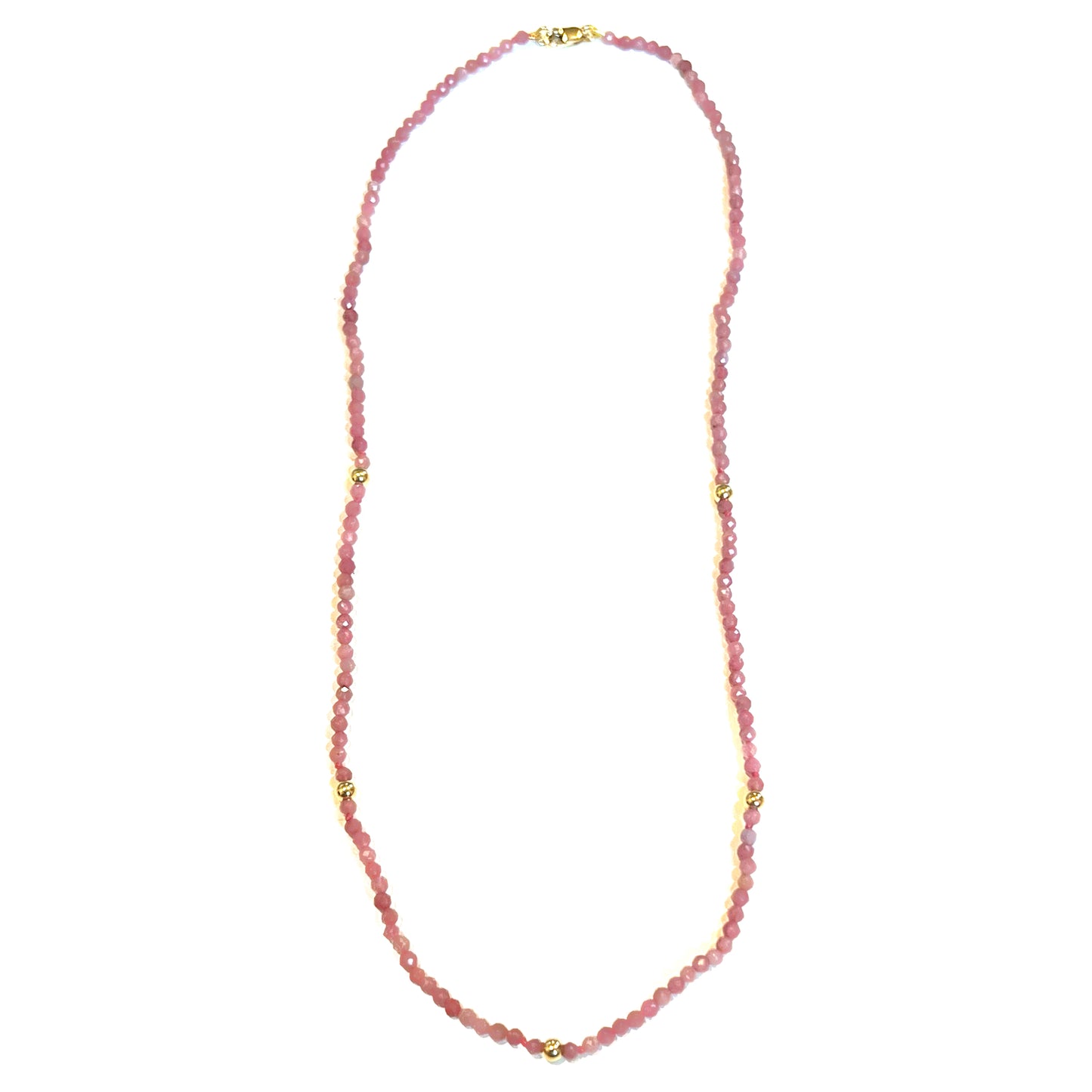 Gemstone Bead Necklace Pink Tourmaline