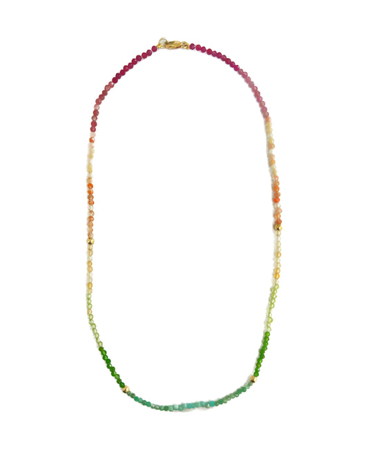 Gemstone Bead Necklace Rainbow