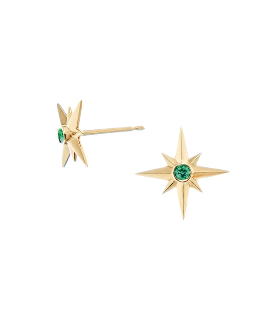 Starlight Emerald Stud Earring