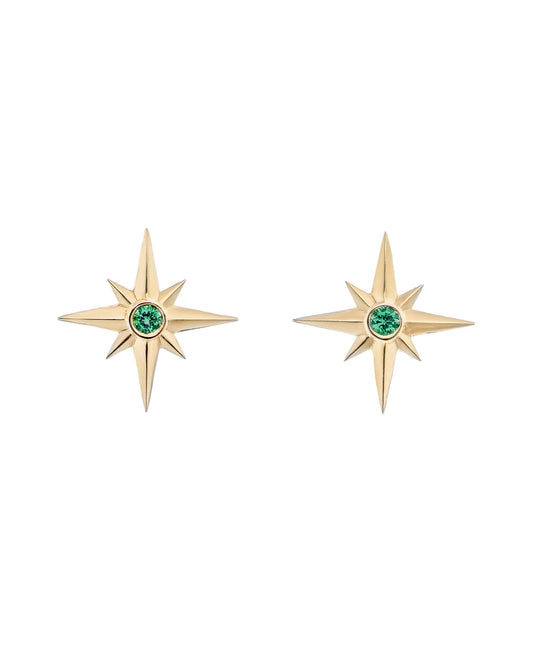 Starlight Emerald Stud Earring