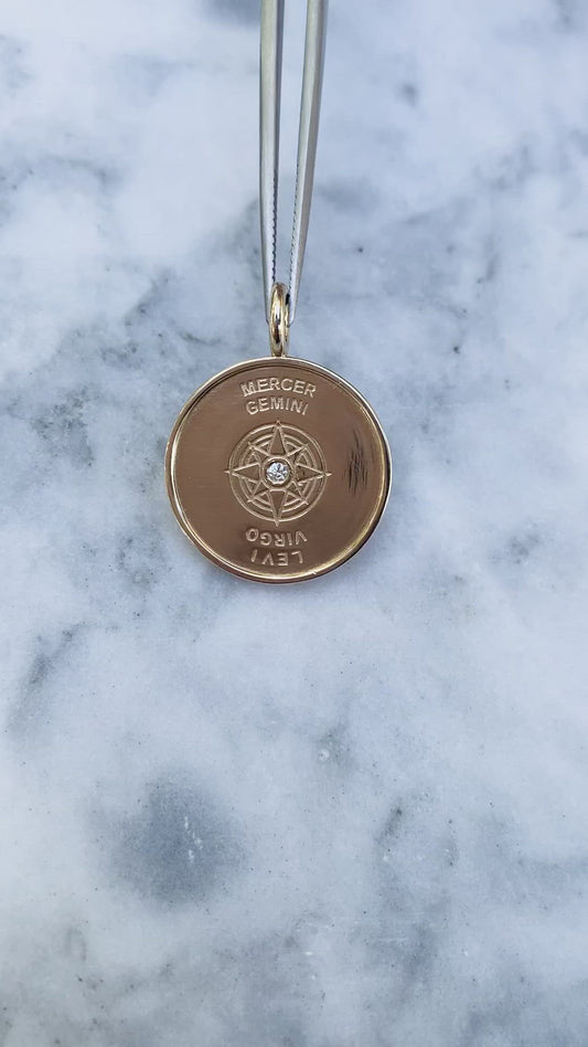 Double Sided Family Constellation Pendant (two names)