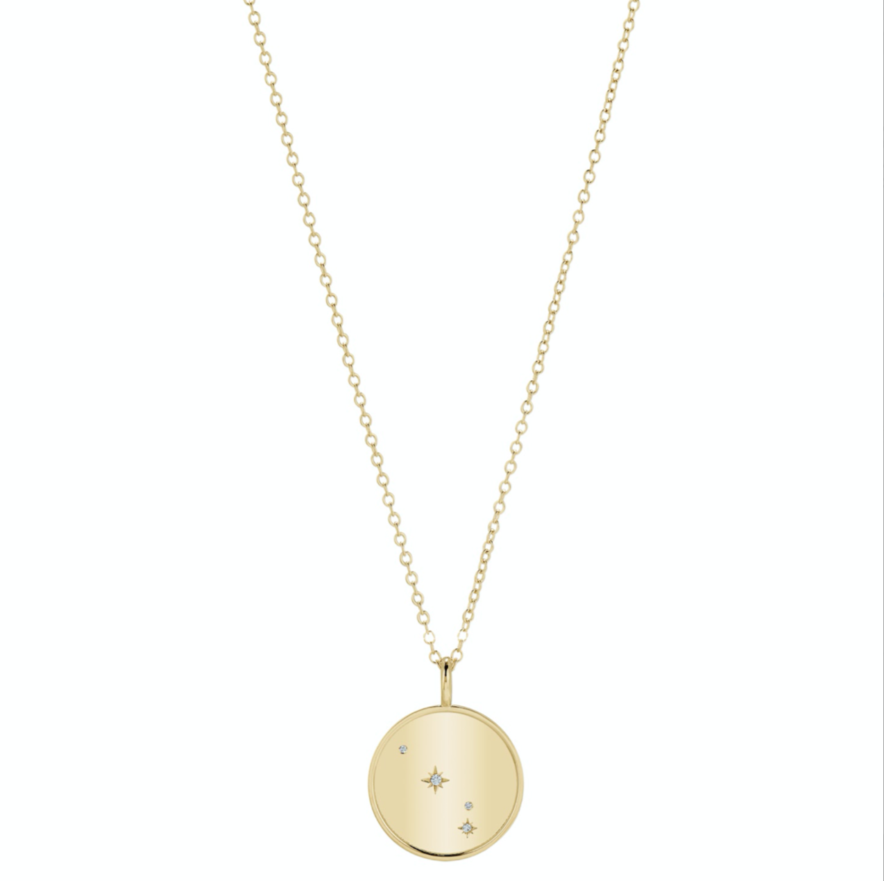 Double Sided Aries Constellation Pendant Necklace