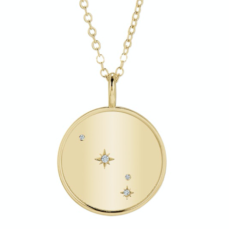 Double Sided Aries Constellation Pendant Necklace