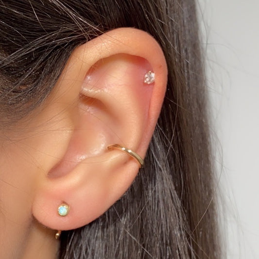 Gemstone Huggie Earring (Single)