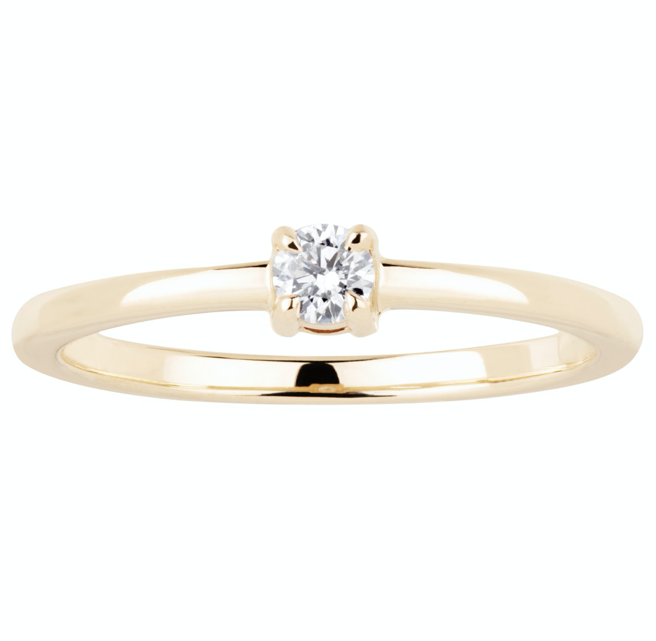 Single Diamond 14K Ring