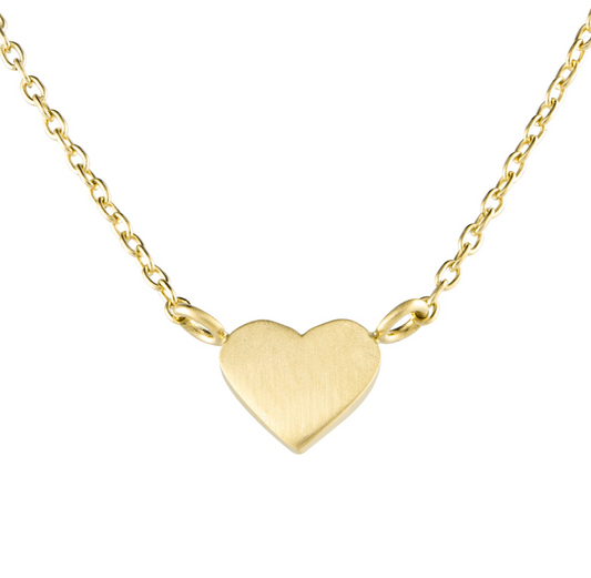 For everyday wear. This heart pendant can be worn alone or used to layer.  14K yellow gold  double-sided/matte and shiny 14"-16" chain necklace with lobster clasp included 